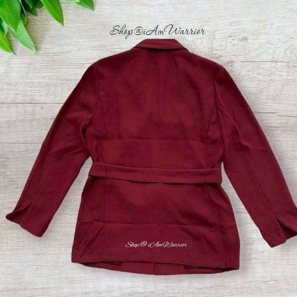 J.Crew NWOT burgundy 365 crepe tie waist wrap blazer *shop@iamwarrior - Picture 7 of 11
